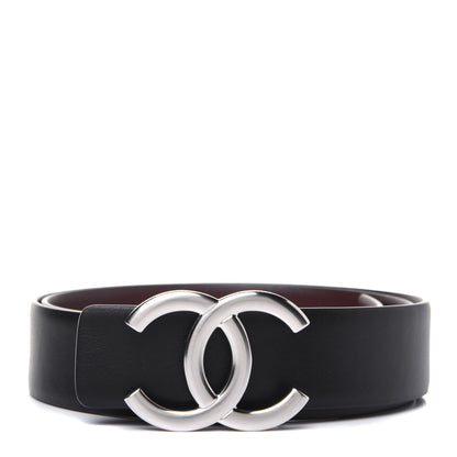 Chanel Calfskin CC Reversible Belt 80 32 Black Burgundy 1 of 7