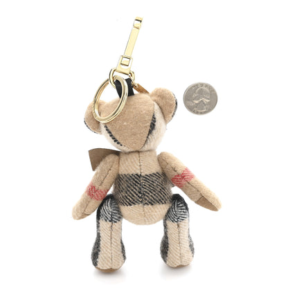 Burberry Cashmere House Check Thomas Bear Bag Charm Camel Gold 2 of 3