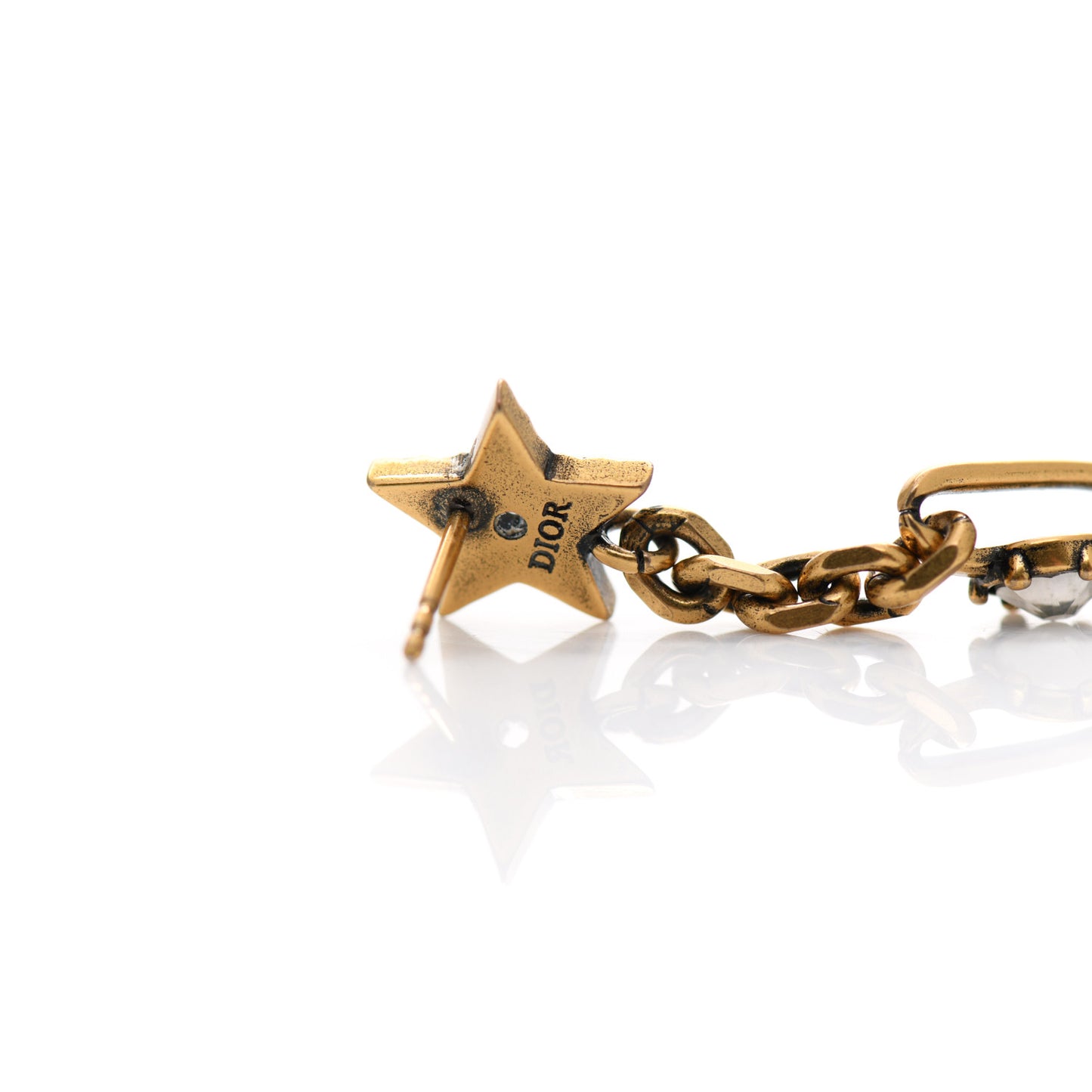 Metal Crystal Star J'adior Drop Earrings Antique Gold