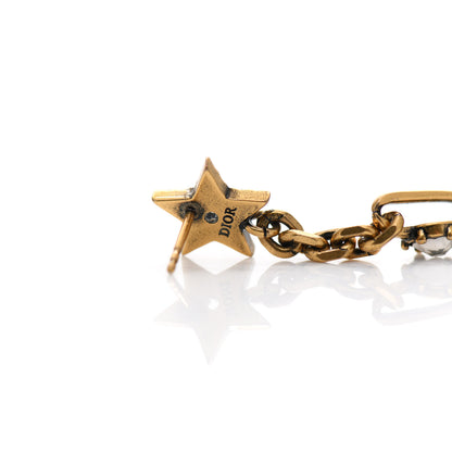 Christian Dior Metal Crystal Star J'adior Drop Earrings Antique Gold 4 of 4