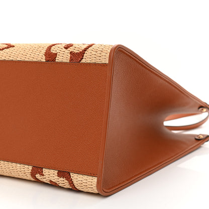 Louis Vuitton Raffia Calfskin Monogram Giant Onthego MM Tan 7 of 7