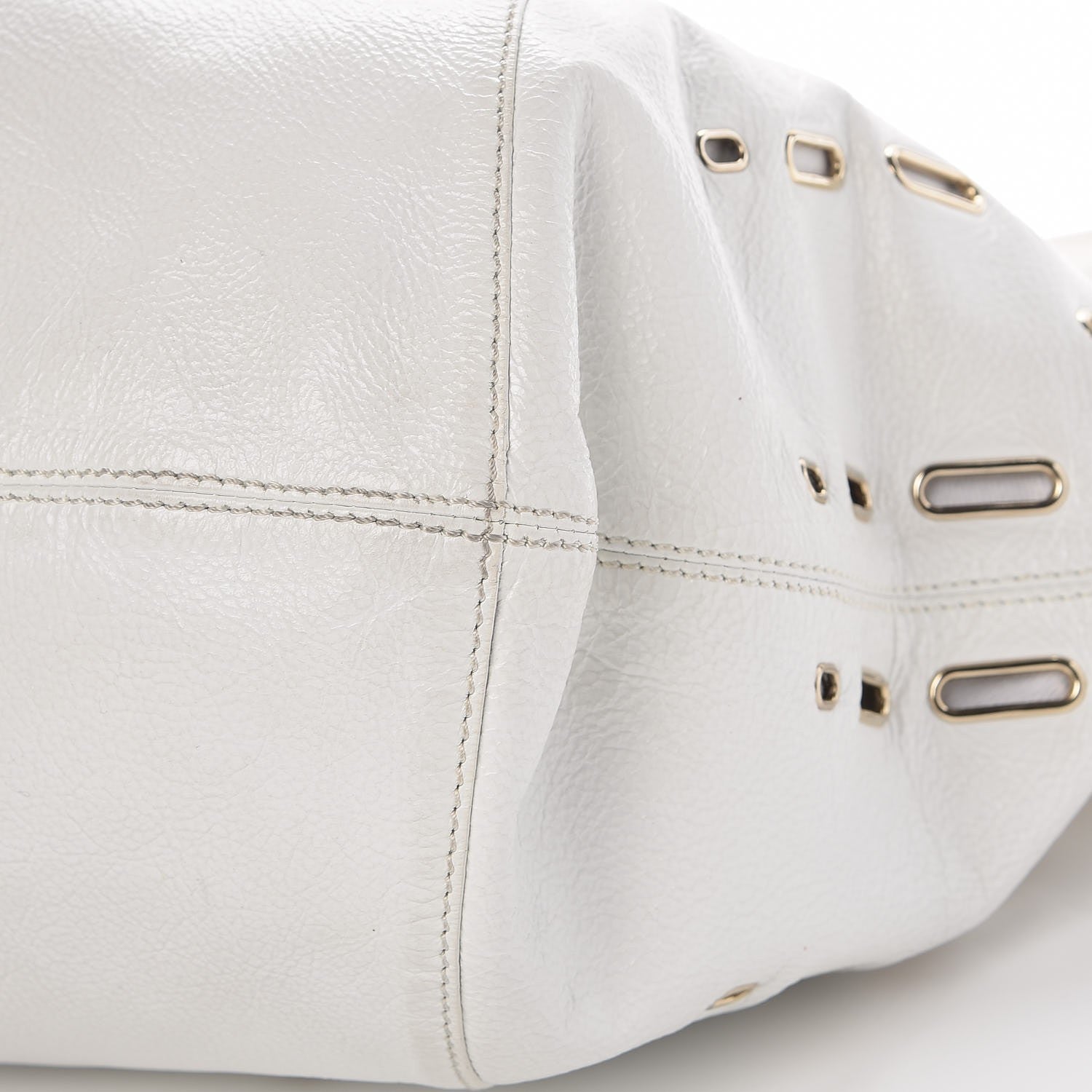Jimmy Choo Calfskin Grommet Khan Hobo White 20 of 20