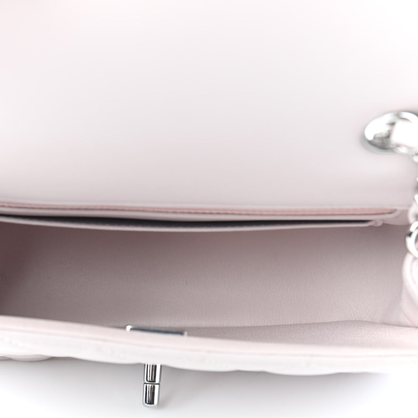 Lambskin Quilted Mini Rectangular Flap Light Pink