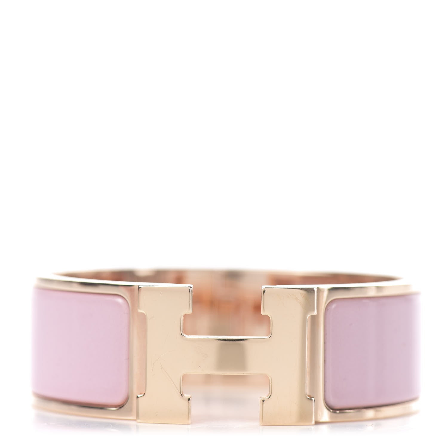 Hermes Enamel Wide Clic Clac H Bracelet PM Rose Nacarat 1 of 4
