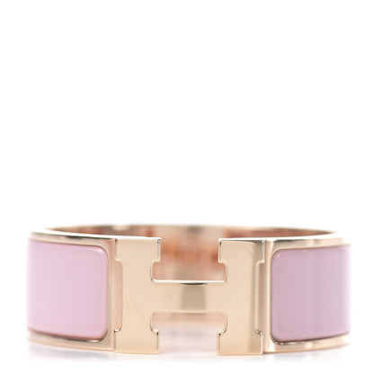 Hermes Enamel Wide Clic Clac H Bracelet PM Rose Nacarat 1 of 4