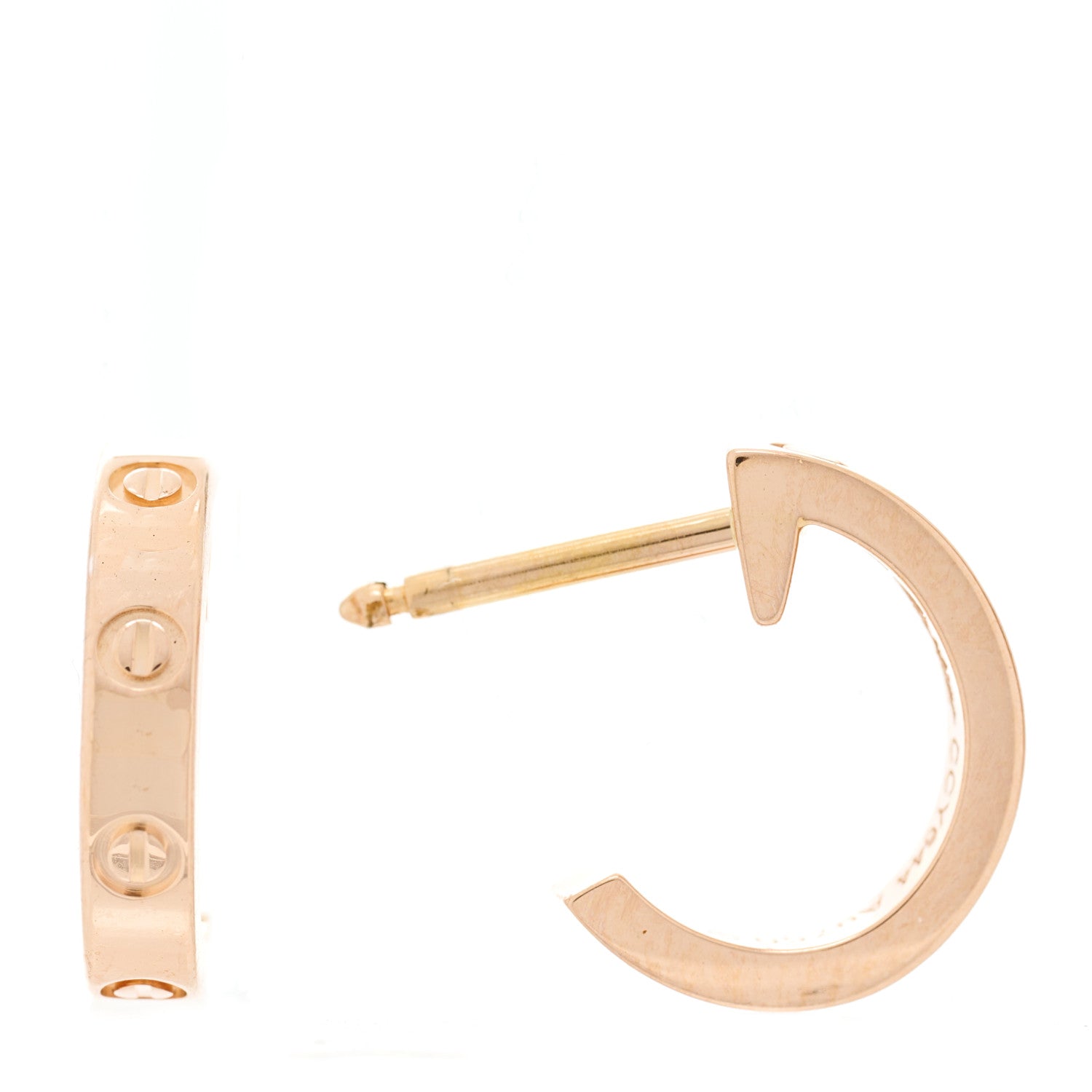 Cartier 18K Pink Gold Small LOVE Hoop Earrings 1 of 7