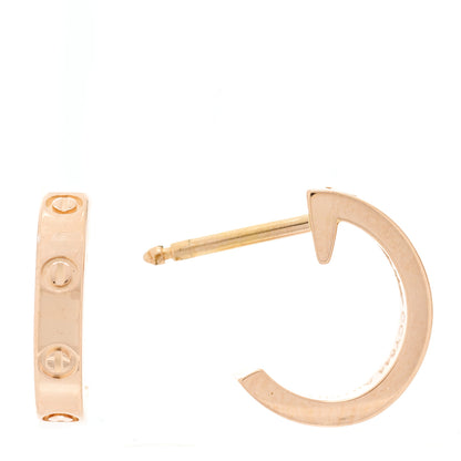 Cartier 18K Pink Gold Small LOVE Hoop Earrings 1 of 7