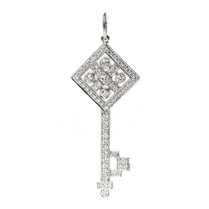 Tiffany Platinum Diamond Small Checkerboard Key Pendant 1 of 4
