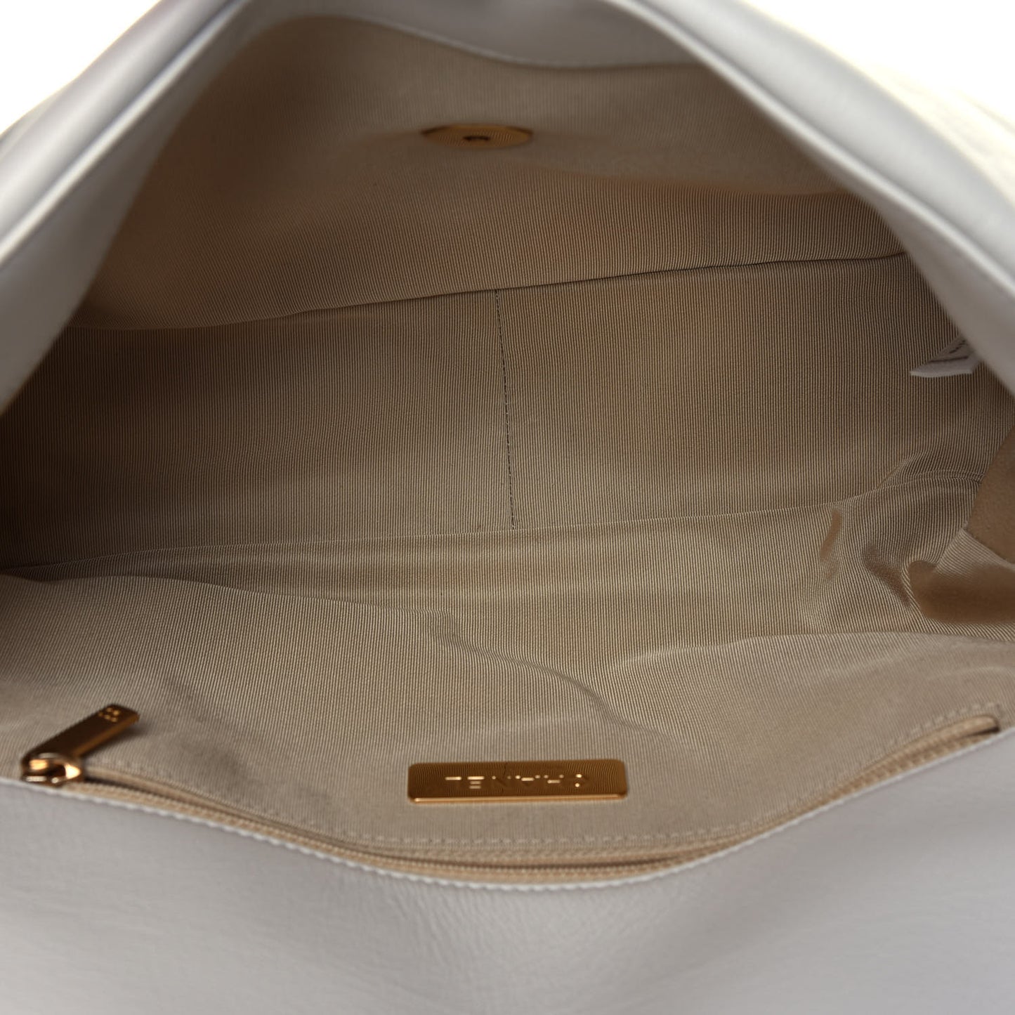 Lambskin Quilted Large Chanel 19 Flap White