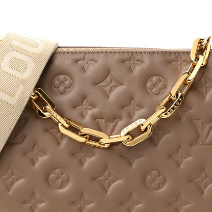 Louis Vuitton Lambskin Embossed Monogram Coussin PM Taupe 7 of 10