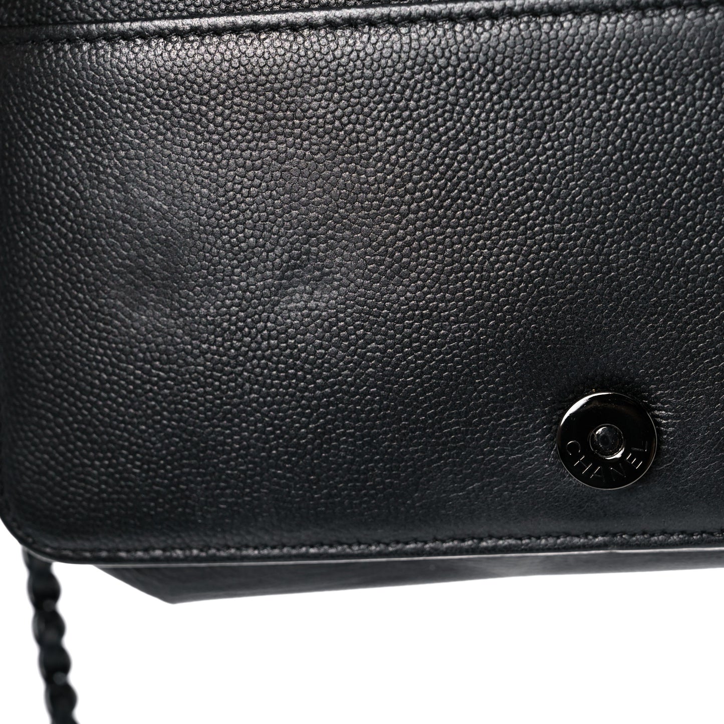 Caviar Quilted Boy Wallet On Chain WOC So Black