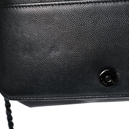 Chanel Caviar Quilted Boy Wallet On Chain WOC So Black 19 of 22