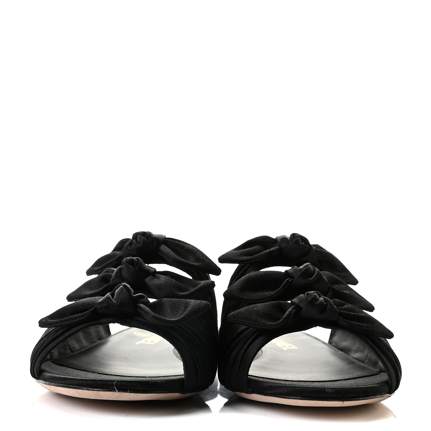 Chanel Satin Bow Mules 37.5 Black 3 of 11