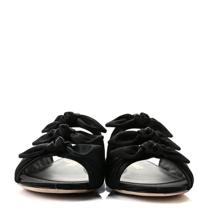 Chanel Satin Bow Mules 37.5 Black 3 of 11