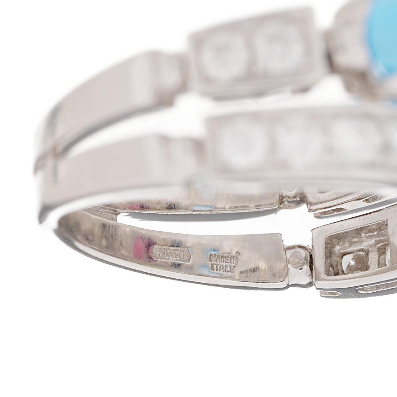 Bulgari 18K White Gold Diamond Gemstone Allegra Two Band Ring 52 6 5 of 7