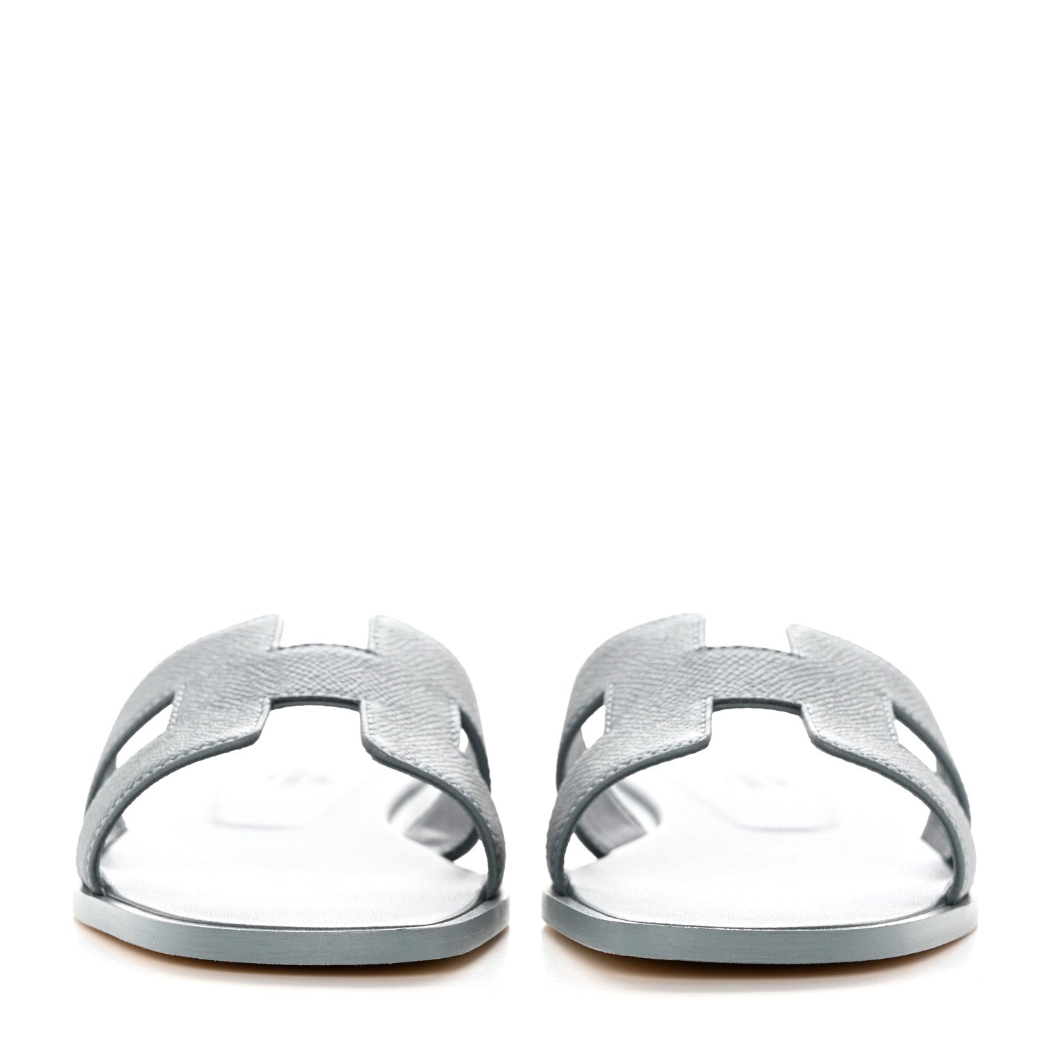 Hermes Epsom Oran Sandals 37 Gris Antarctique 2 of 11