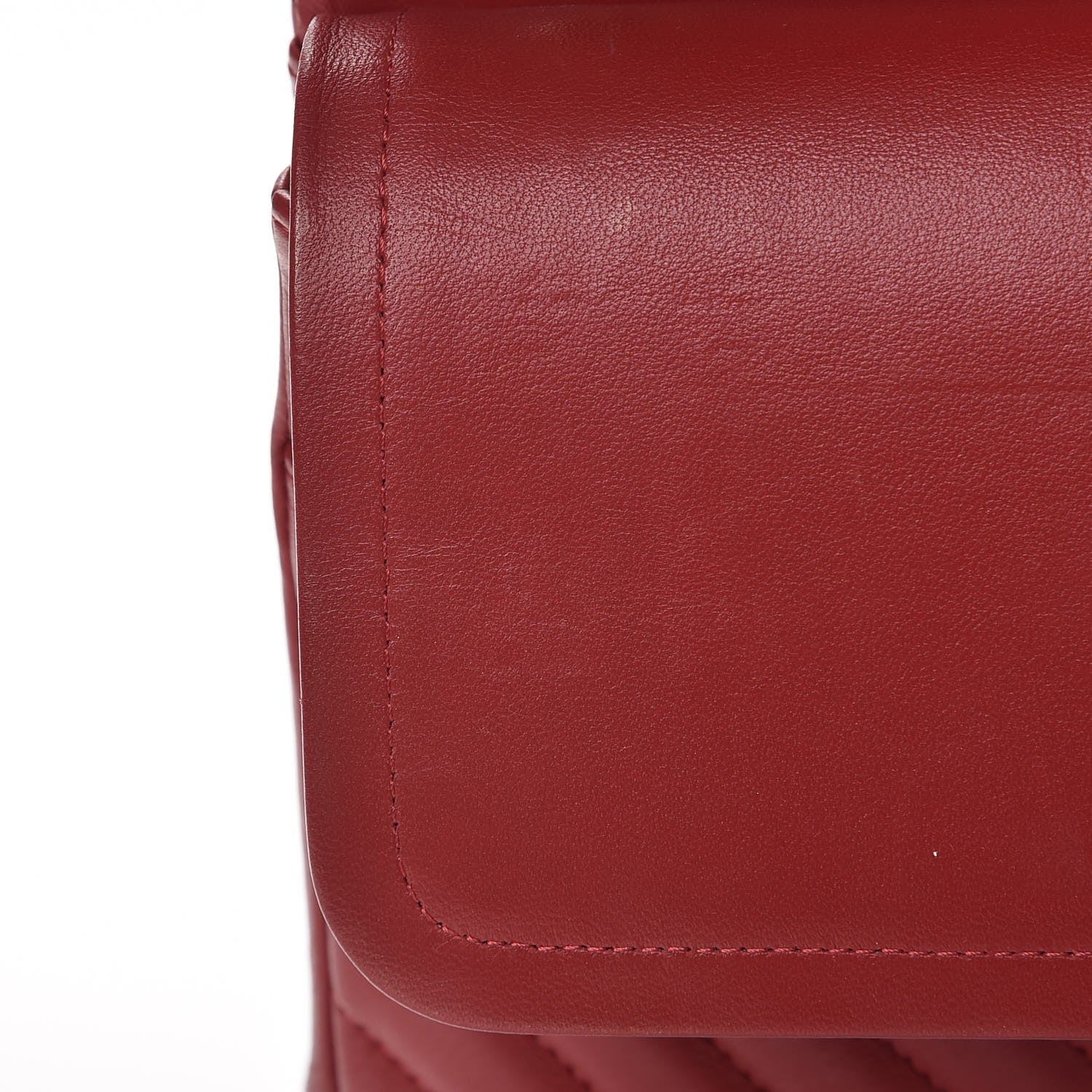 Chanel Lambskin Chevron Quilted Jumbo Double Flap Dark Red 14 of 15