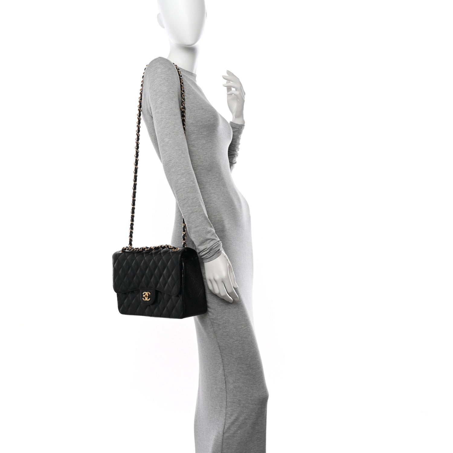 Chanel Caviar Quilted Jumbo Double Flap Black 2 of 11