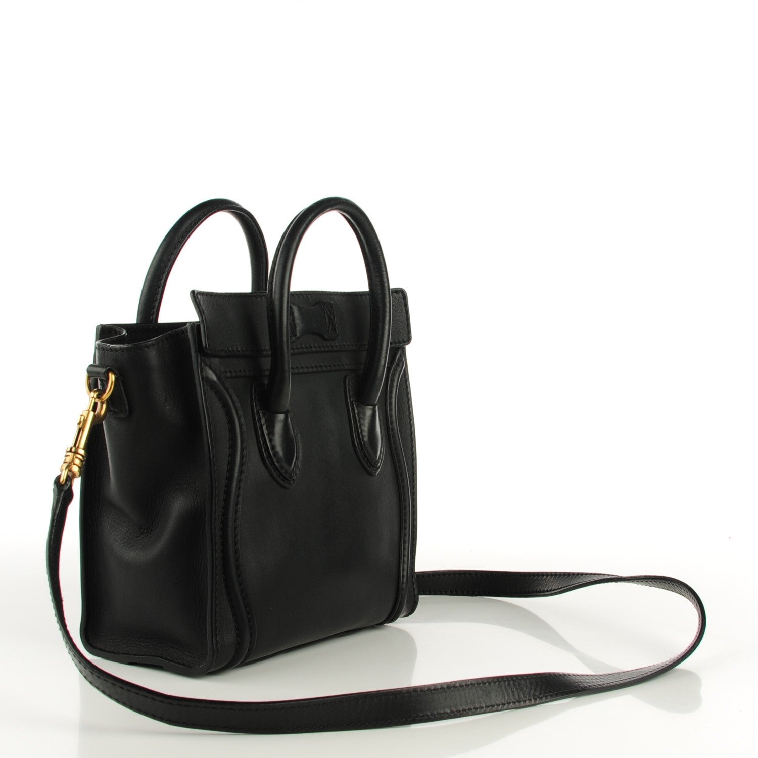 Celine Smooth Calfskin Nano Luggage Black 3 of 9