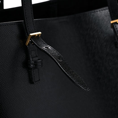 Saint Laurent Calfskin Large Shopping Tote Black 15 of 16