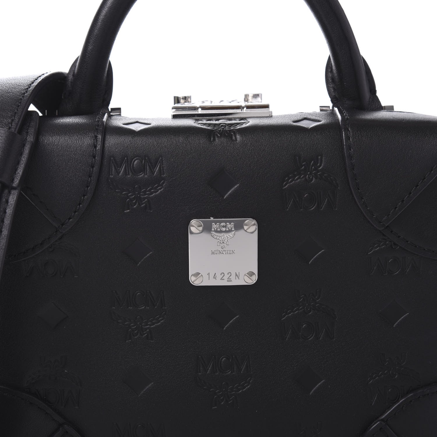 MCM Calfskin Ottomar Monogram Small Berlin Crossbody Black 9 of 9