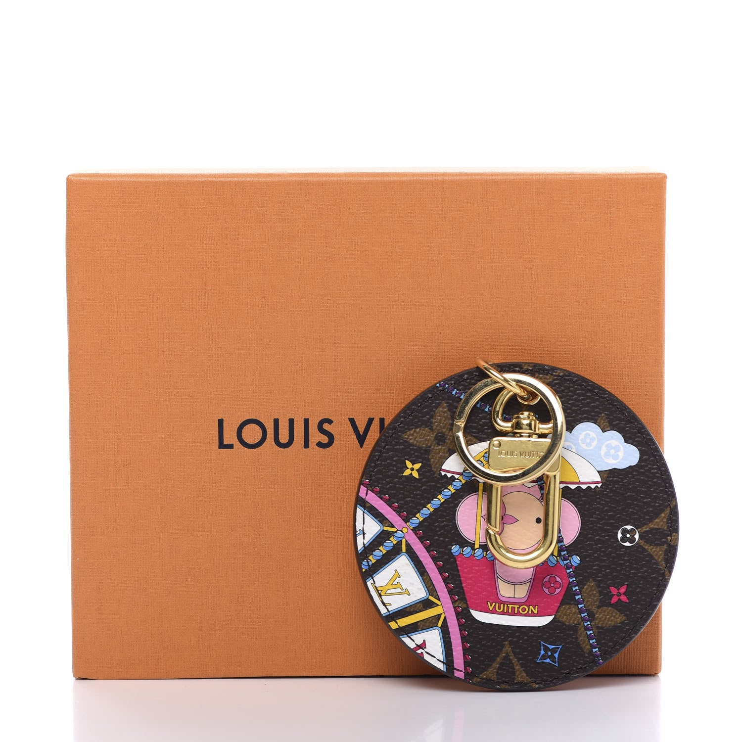 Louis Vuitton Monogram 2020 Christmas Animation Big Wheel Bag Charm Key Ring Rose Ballerine 4 of 4