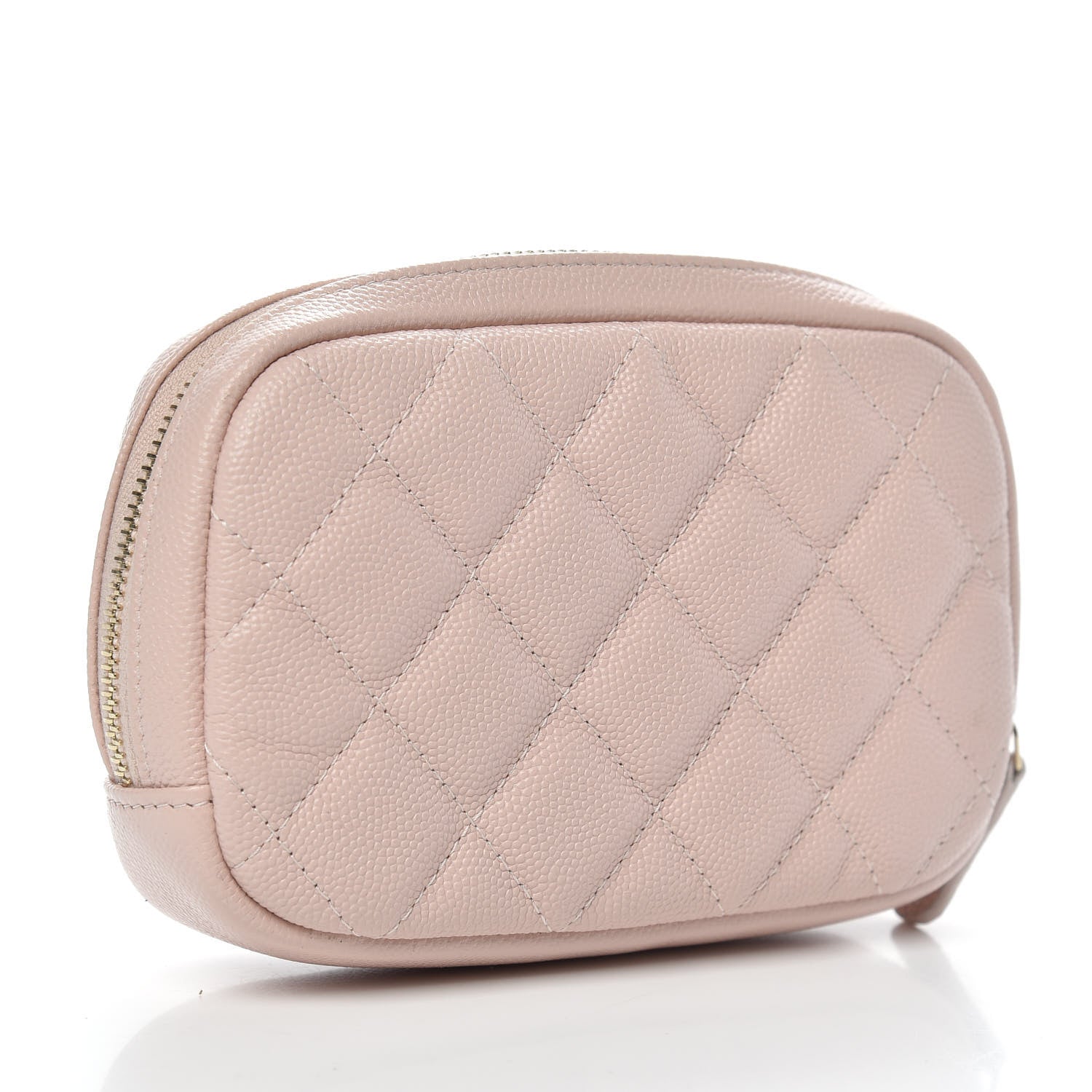 Chanel Caviar Quilted Small Curvy Pouch Cosmetic Case Light Pink 3 of 10