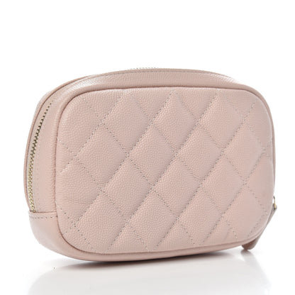 Chanel Caviar Quilted Small Curvy Pouch Cosmetic Case Light Pink 3 of 10