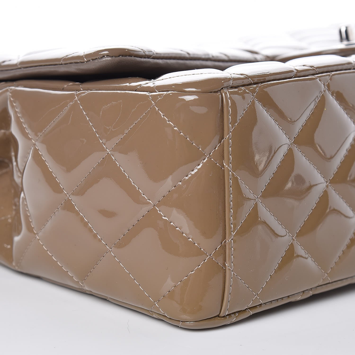 Chanel Patent Calfskin Quilted Maxi Double Flap Grey 10 of 12