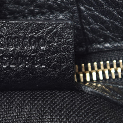 Gucci Pebbled Calfskin Medium Bamboo Shopper Tote Black 10 of 11
