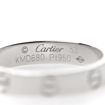 Cartier Platinum 3.5mm LOVE Wedding Band Ring 53 6.25 4 of 5