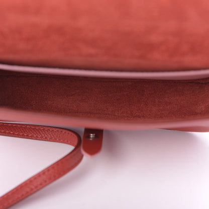 Celine Grained Shiny Calfskin Strap Clutch Scarlet 5 of 11