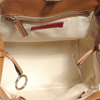 Valentino Garavani Vitello Rockstud All Over New Dome Bucket Tote Cognac 6 of 9