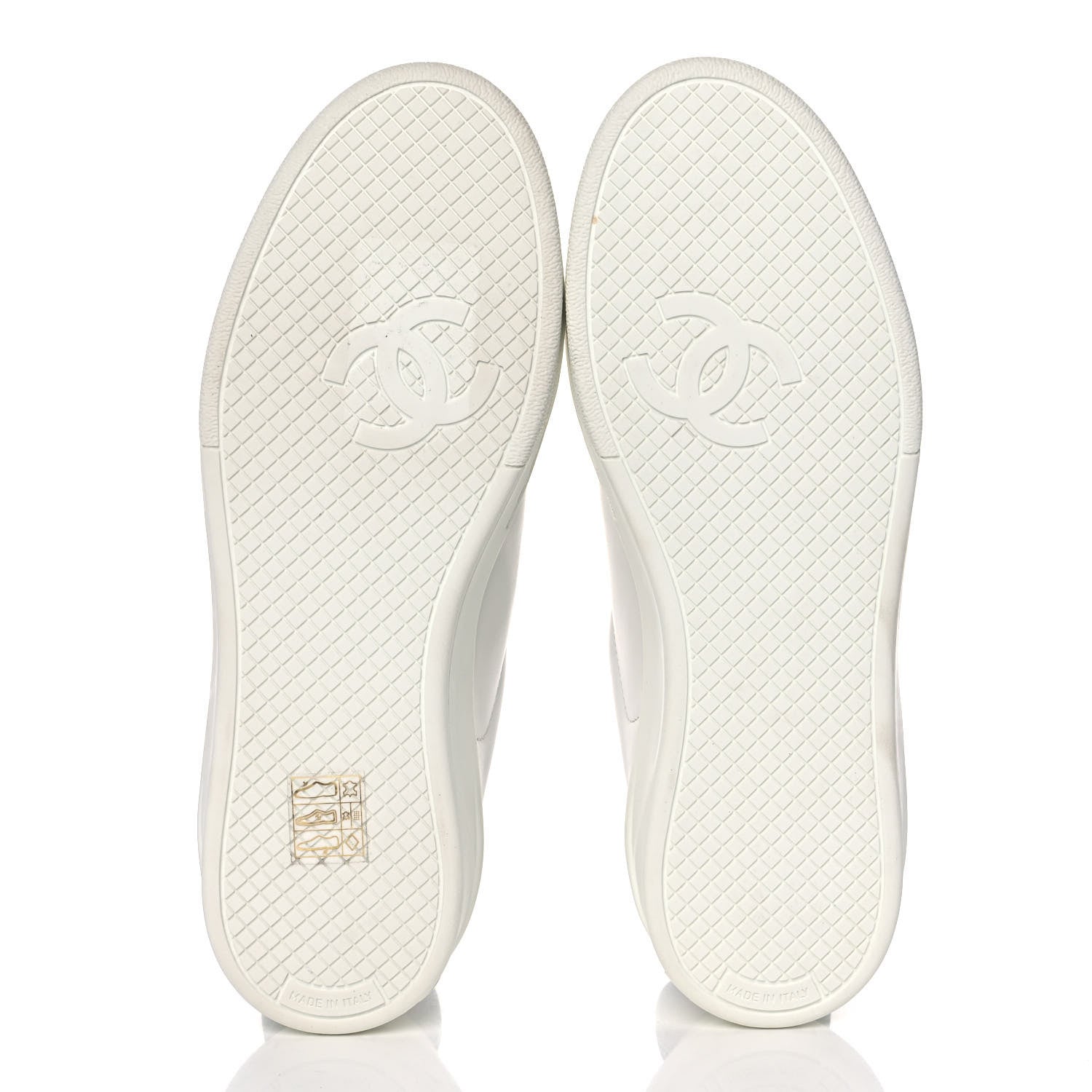 Chanel Calfskin CC Sneakers 35.5 White 6 of 11