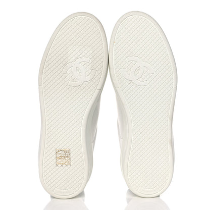 Chanel Calfskin CC Sneakers 35.5 White 6 of 11
