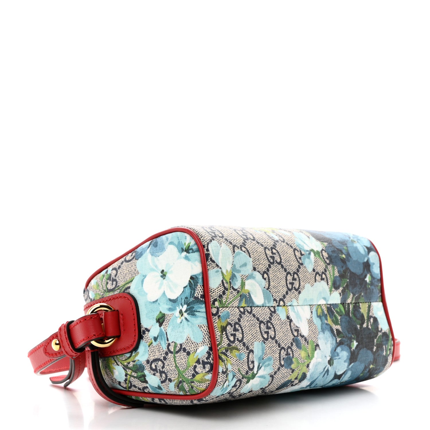 Gucci GG Supreme Monogram Blooms Mini Boston Navy Blue Hibiscus 4 of 11