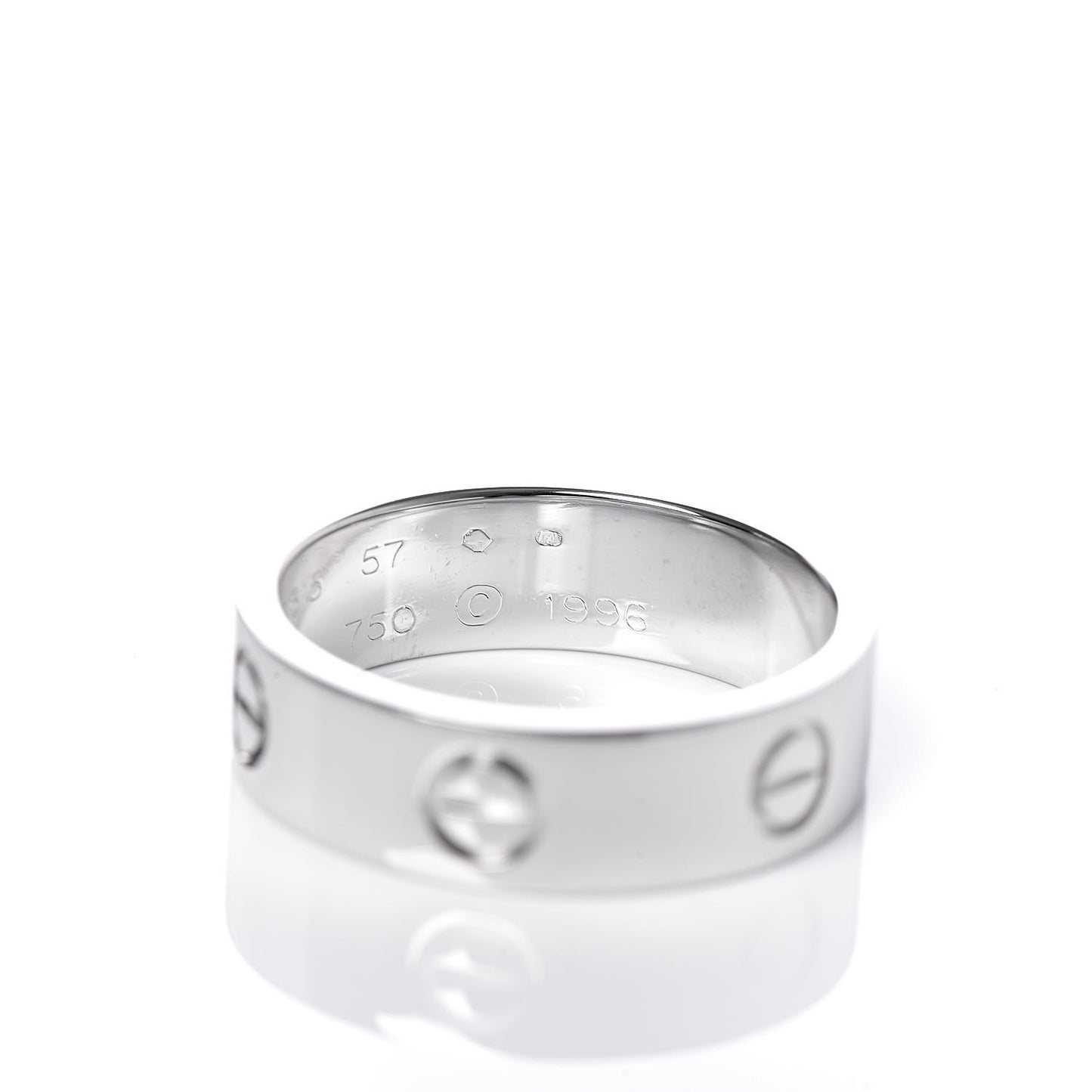 18K White Gold 5.5mm LOVE Ring 57 8