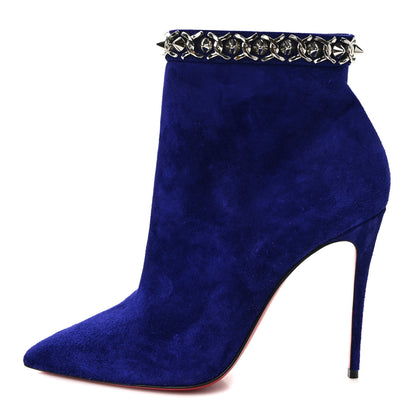 Christian Louboutin Suede Booty Chain 100 Ankle Boots 37.5 Night 1 of 9
