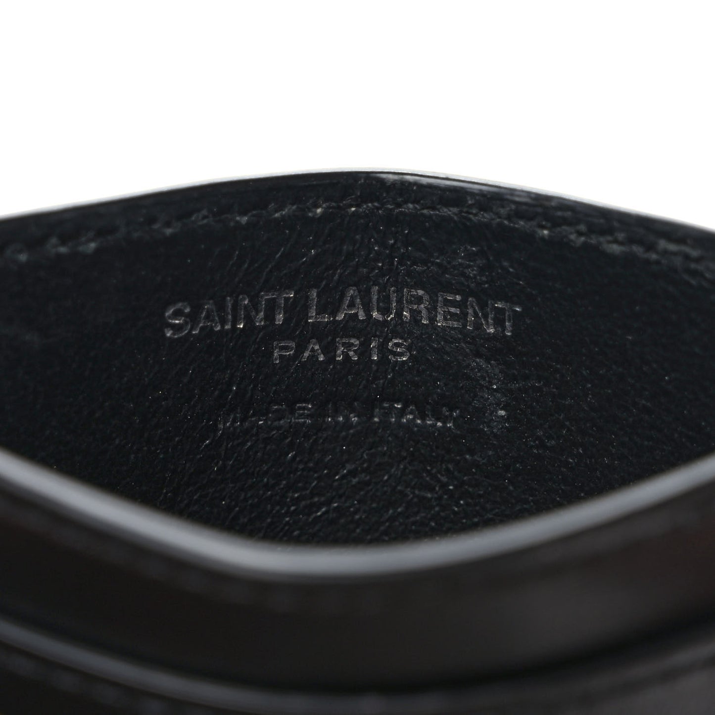 Calfskin Tiny Cassandre Credit Card Case Black