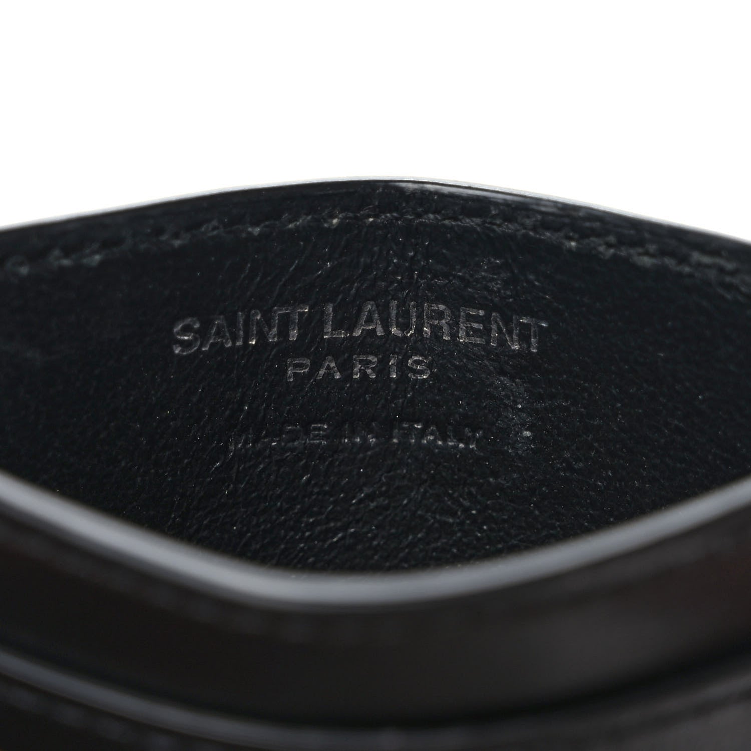 Saint Laurent Calfskin Tiny Cassandre Credit Card Case Black 6 of 7