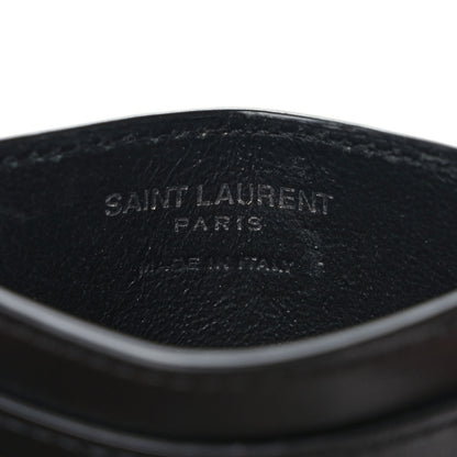 Saint Laurent Calfskin Tiny Cassandre Credit Card Case Black 6 of 7