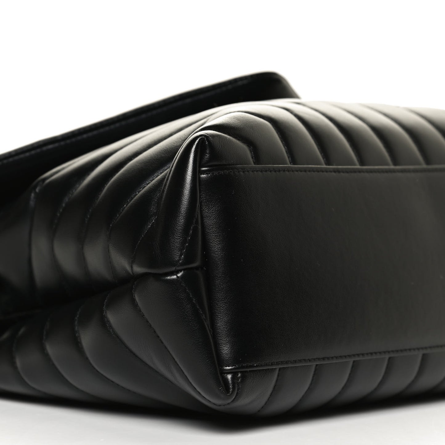Calfskin Y Quilted Monogram Medium Loulou Chain Satchel Black