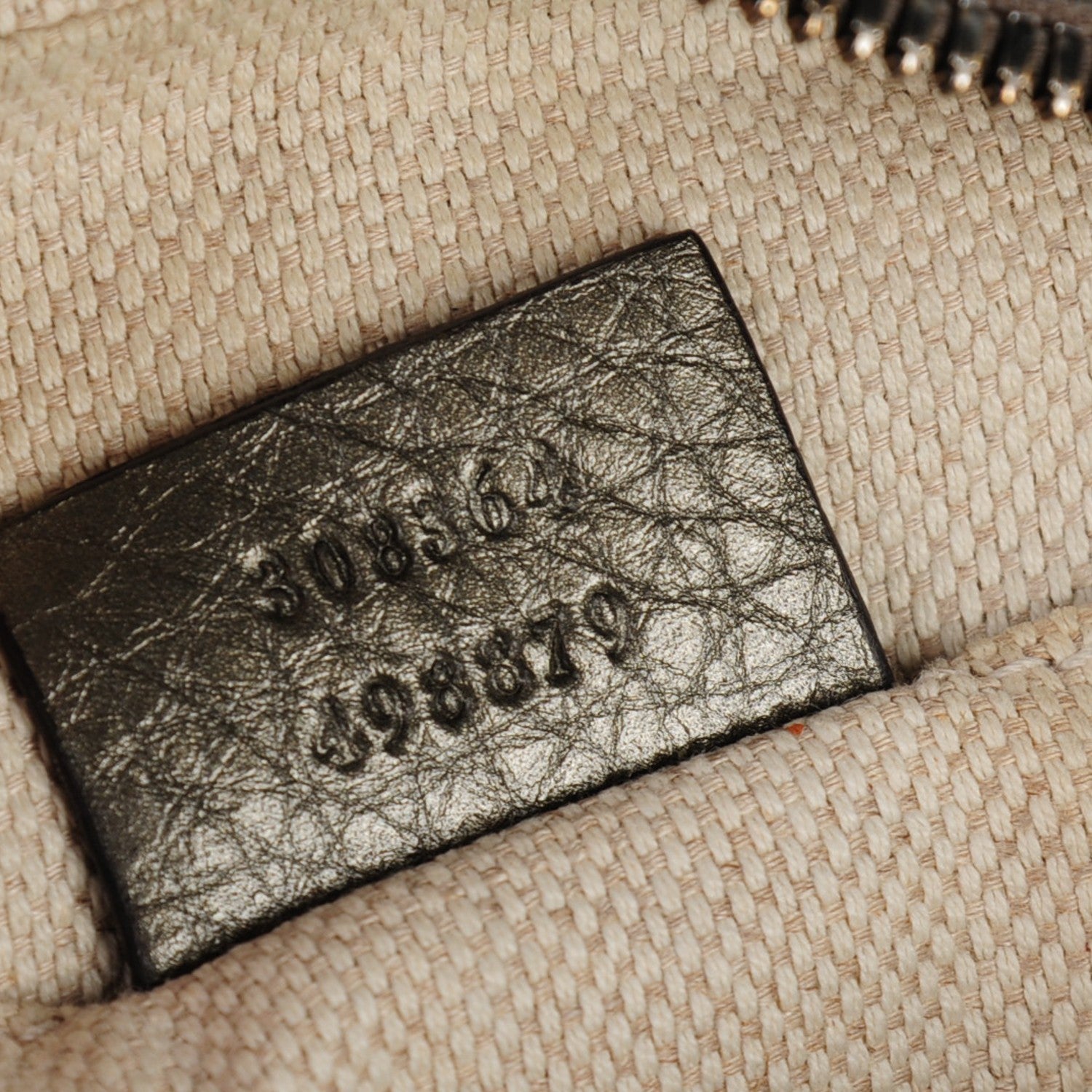 Gucci Metallic Pebbled Calfskin Small Soho Disco Bag Sasso 7 of 7