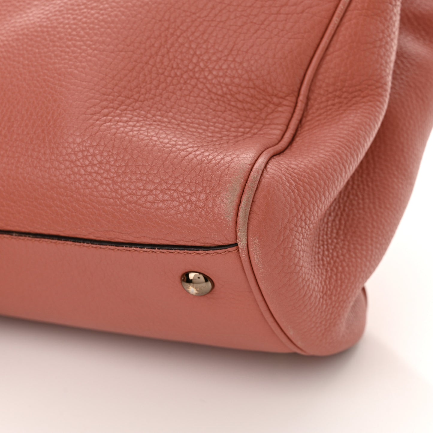 Pebbled Calfskin Bi-Color Medium Bamboo Shopper Tote Pink