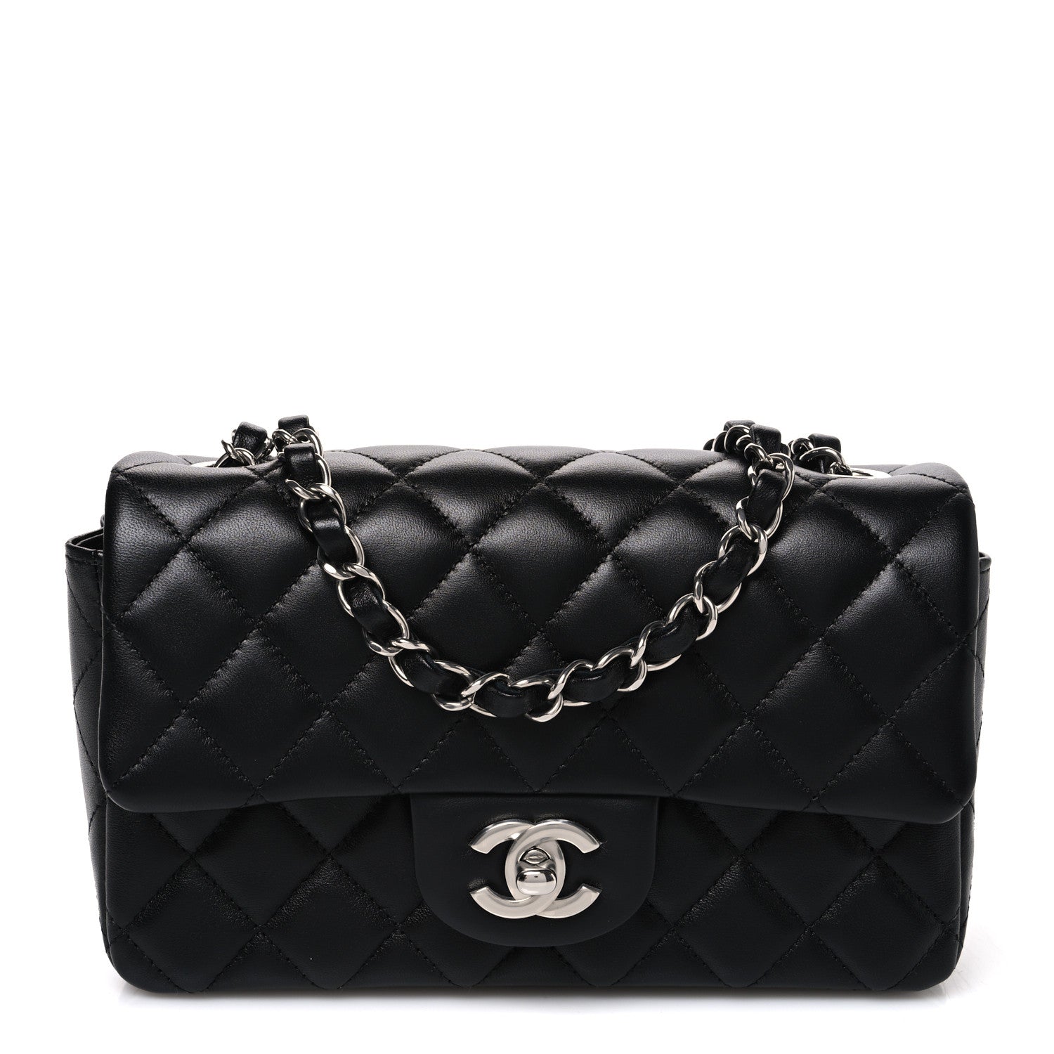 Chanel Lambskin Quilted Mini Rectangular Flap Black 1 of 10