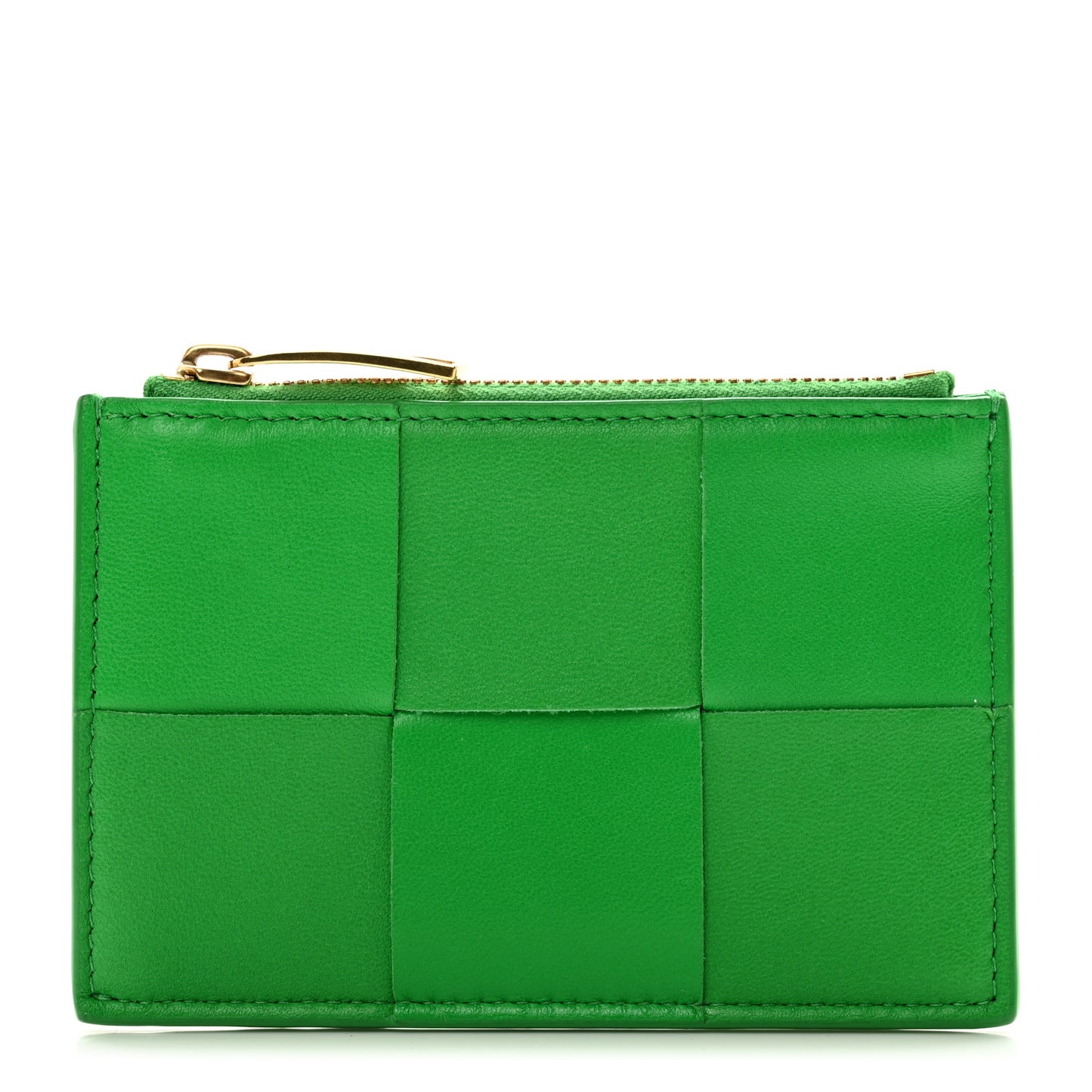Nappa Maxi Intrecciato Zip Card Holder Parakeet
