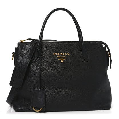 Prada Vitello Daino Tote Black 1 of 9