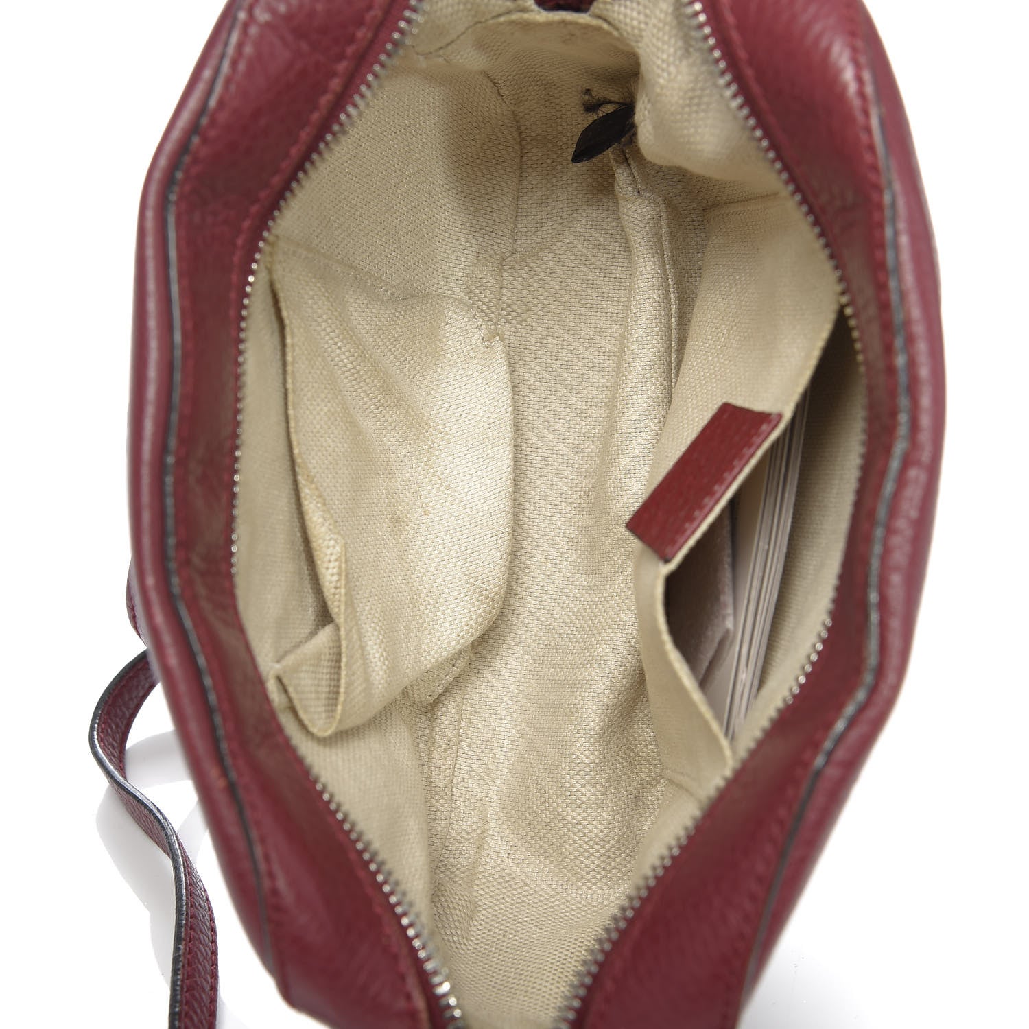 Gucci Pebbled Calfskin Studded Small Soho Disco Bag Soft Burgundy 5 of 19