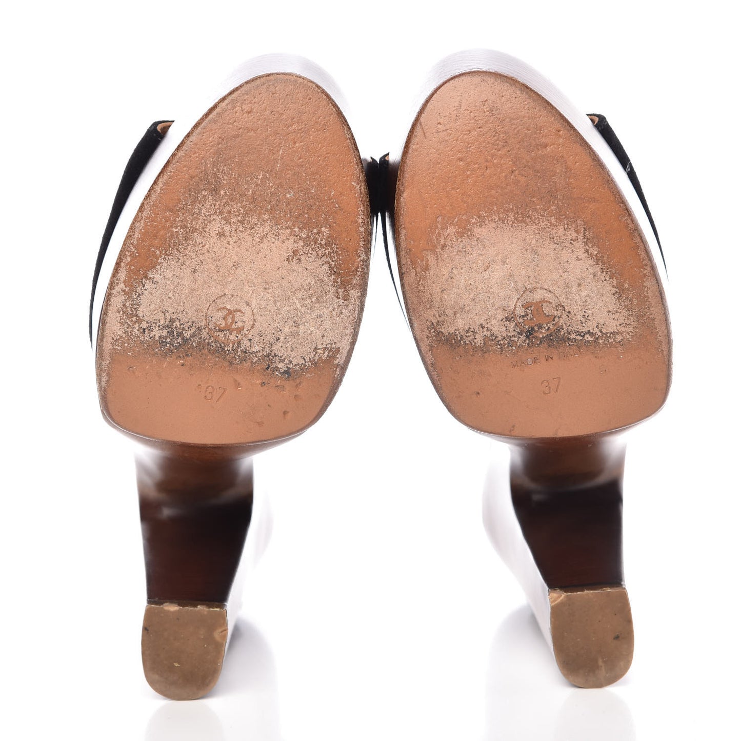 Suede CC Wood Clogs 37 Brown Black