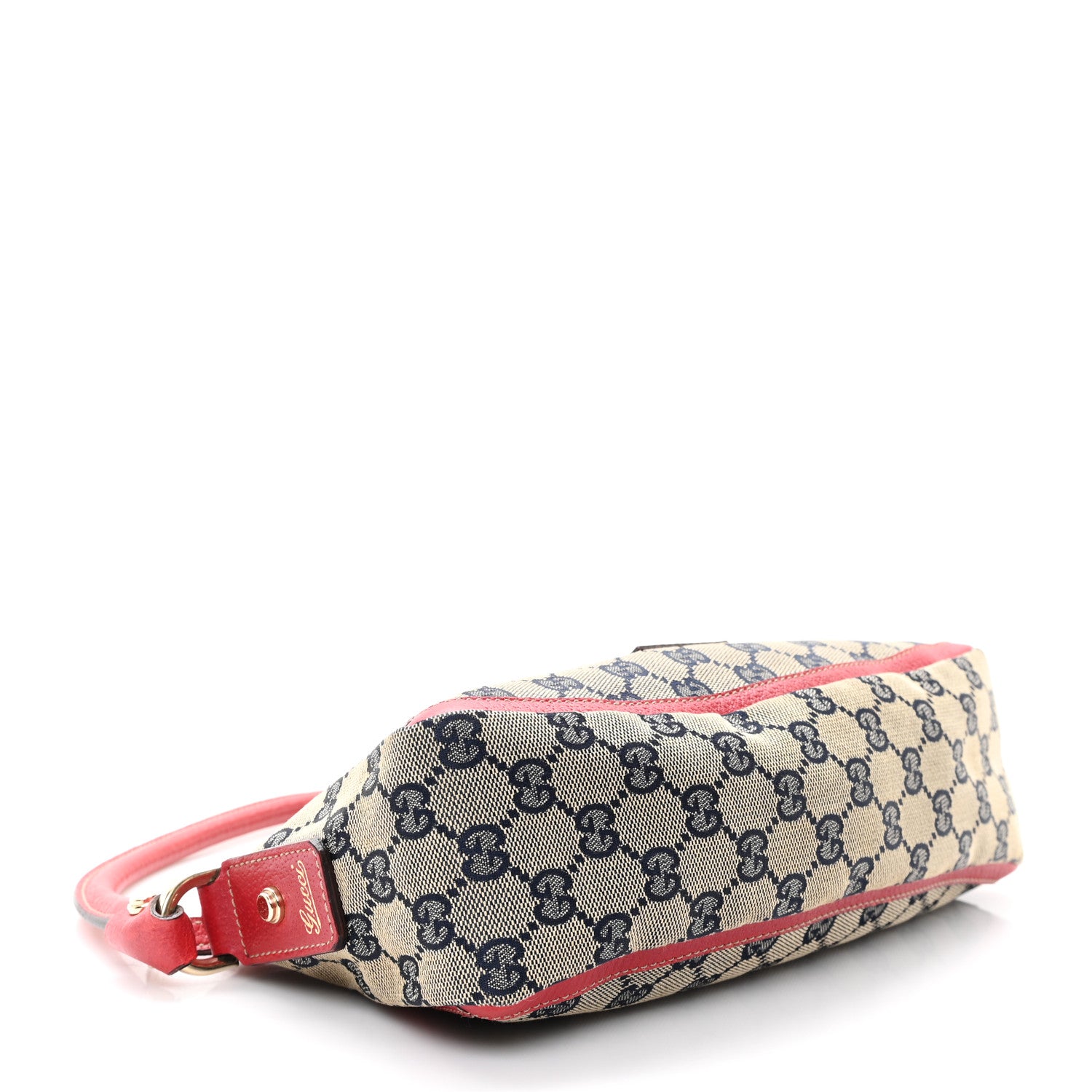 Gucci Monogram D Ring Abbey Pochette Navy Red 4 of 12
